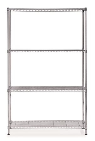 Polcrendszer, fém, 4 polc, 160x90x35 cm, ALBA (BAMOBI4M)