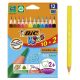 Színes ceruza készlet, háromszögletű, BIC KIDS Evolution Triangle, 12 különböző szín (BC8871463)