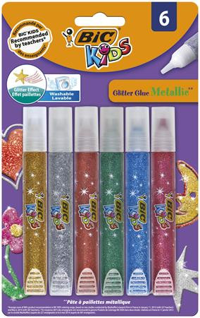 Csillámos ragasztó, BIC KIDS Metallic Glitter, 6 különböző szín (BC893269)