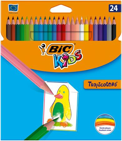 Színes ceruza készlet, BIC KIDS Tropicolors, 24 különböző szín (BC9375182)