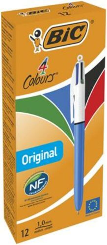 Golyóstoll, 0,32 mm, nyomógombos, négyszínű, BIC 4 Colours Original (BC982866)