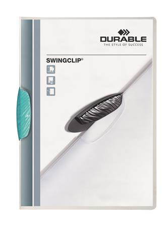 Gyorsfűző, klipes, A4, DURABLE Swingclip® 30, világoskék (DB226014)