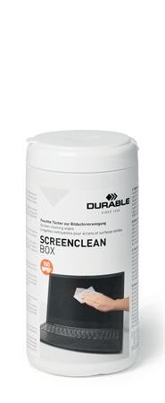 Tisztítókendő, képernyőhöz, 100 db, DURABLE SCREENCLEAN® BOX 100 (DB573602)