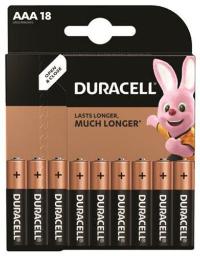 Elem, AAA mikro, 18 db, DURACELL Basic (DUELAAA18)