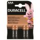 Elem, AAA mikro, 4 db, DURACELL Basic (DUELAAADL4)