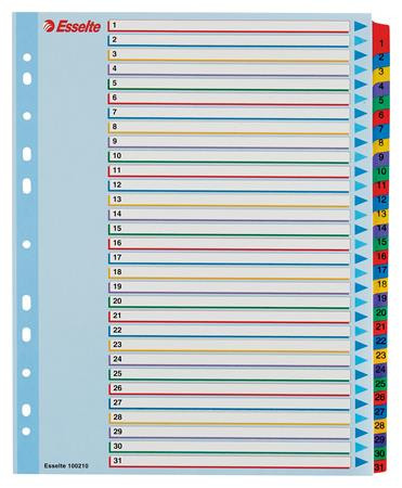 Regiszter, laminált karton, A4 Maxi, 1-31, újraírható, ESSELTE (E100210)