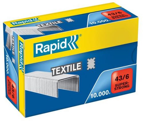 Tűzőkapocs, 43/6, horganyzott, textil, RAPID Superstrong (E24872200)