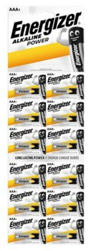 Elem, AAA mikro, 12 db, egyesével téphető, ENERGIZER Alkaline Power Kartella (EEAAAK12)