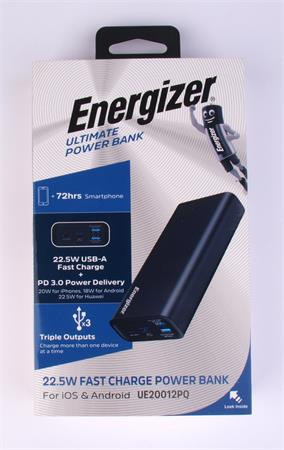 Hordozható akkumulátor, 20000 mAh, 22,5W, ENERGIZER Ultimate (EHAK05)