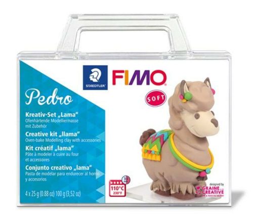 Gyurma készlet, 4x25 g, égethető, FIMO Soft Creative, Pedro Láma (FM802531)