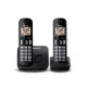 Telefon, vezeték nélküli, telefonpár, PANASONIC KX-TGC212PDB Duo, fekete (GTTG212PDB)