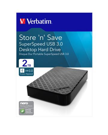 3,5 HDD (merevlemez), 2TB, USB 3.0, VERBATIM Store n Save (HV2TUF)