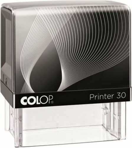 Bélyegző, COLOP Printer IQ 30 fekete ház - fekete párnával (IC1463000)