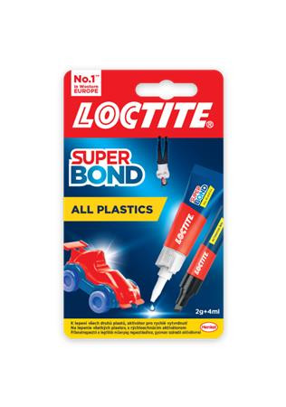 Pillanatragasztó gél, 2 g + 4 ml, HENKEL Loctite Super Bond Plastik (IH2733065)