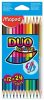 Színes ceruza készlet, kétvégű, háromszögletű, MAPED Color'Peps Duo, 24 különböző szín (IMA829600)