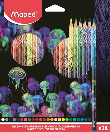 Színes ceruza készlet, háromszögletű, MAPED Deepsea Paradise, 24 különböző szín (IMA831705)