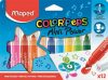 Filctoll készlet, 6,5 mm, kimosható, MAPED Color'Peps Mini Power, 12 különböző szín (IMA846612)