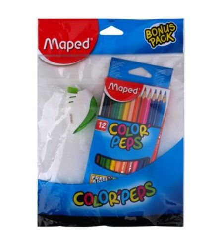 Színes ceruza készlet, hegyezővel, MAPED Bonus Pack (IMA992444)