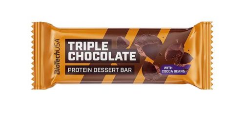 Fehérjeszelet, gluténmentes, 50g, BIOTECH USA Protein Dessert Bar, Triple Chocolate (KHEBIOUSA70)