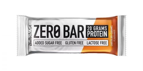 Fehérjeszelet, gluténmentes, 50g, BIOTECH USA Zero Bar, csokoládé-karamell (KHEBIOUSA74)