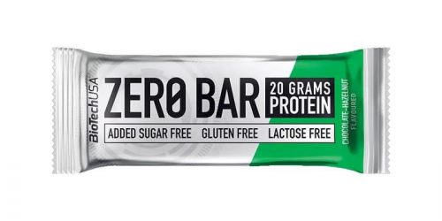 Fehérjeszelet, gluténmentes, 50g, BIOTECH USA Zero Bar, csokoládé-mogyoró (KHEBIOUSA77)