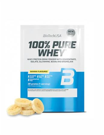 Tejsavó fehérjepor, 28g, BIOTECH USA 100 százalék  Pure Whey, banán (KHEBIOUSA90)