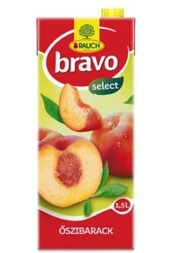 Gyümölcsital, 25 százalék , 1,5 l, RAUCH Bravo, őszibarack (KHI162)