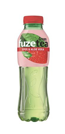 Üdítőital, szénsavmentes, 0,5 l, FUZETEA, zöld tea eper-aloevera (KHI398V)