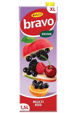 Gyümölcsital, 12 százalék , 1,5 l, RAUCH Bravo, piros multivitamin (KHI456)