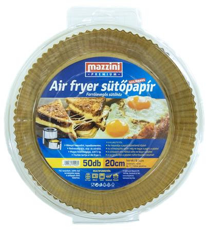 Sütőpapír, szilikonos, Air Fryer készülékhez, kerek, 20 cm, 50 db, MAZZINI Premium (KHK1005)