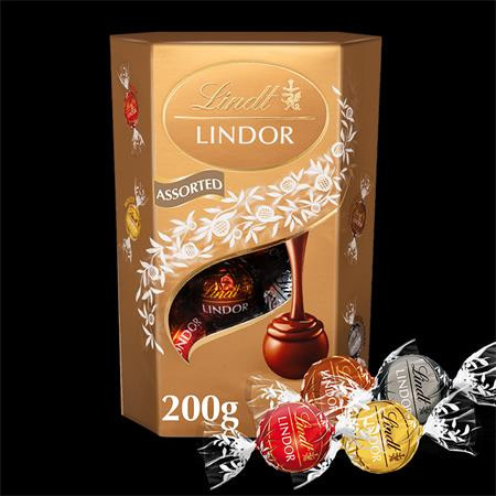 Desszert, 200 g, díszdobozban, LINDT Lindor, vegyes (KHK1037)