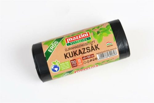 Szemeteszsák, újrahasznosított, erős, 110 l, 10 db, 60x100 cm, MAZZINI (KHK908)