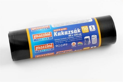 Nagykukazsák, extra erős, 150 l, 5 db, 80x120 cm, MAZZINI Premium (KHK912)