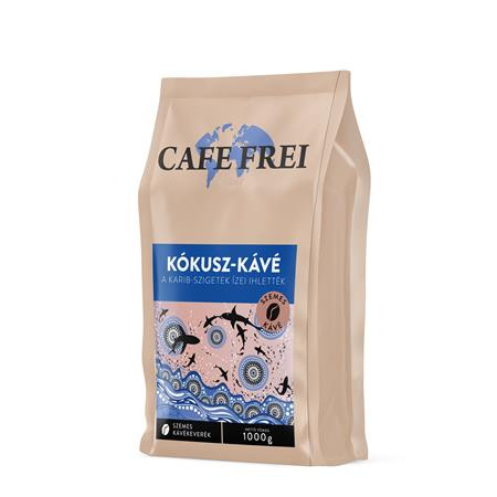 Kávé, pörkölt, szemes, 1000 g, CAFE FREI Karib-szigetek, kókuszos (KHK987)