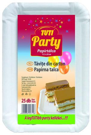 Papírtálca, 13,5 x 20 cm, 25 db, TUTI Party (KHT1089)