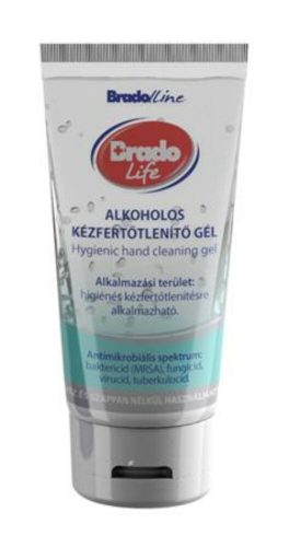 Kézfertőtlenítő gél, tubusos, 100 ml, BRADOLIFE (KHT869)