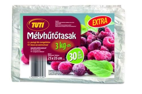 Mélyhűtőzacskó, 3kg, 30 db, TUTI Extra (KHT959)