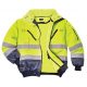 Munkavédelmi kabát, jól láthatósági, 3 az 1-ben, L méret  Hi-Vis, sárga-tengerészkék (MED180)