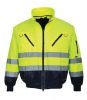 Munkavédelmi kabát, jól láthatósági, 3 az 1-ben, L méret  Hi-Vis, sárga-tengerészkék (MED180)