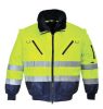 Munkavédelmi kabát, jól láthatósági, 3 az 1-ben, L méret  Hi-Vis, sárga-tengerészkék (MED180)