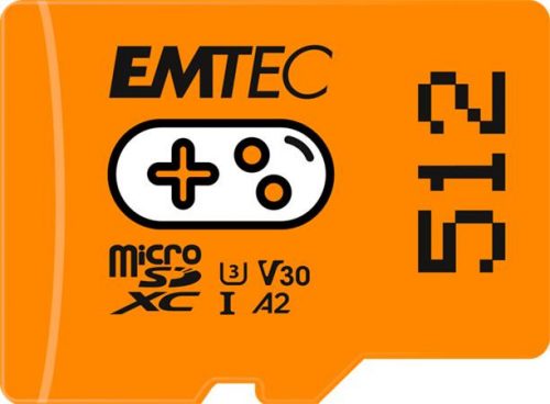 Memóriakártya, microSD, 512GB, UHS-I/U3/V30/A2, EMTEC Gaming (MEMSG512)