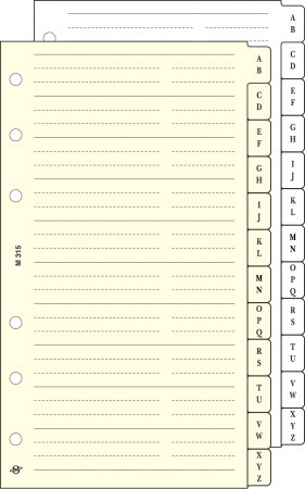 Kalendárium betét, telefonregiszter, M, SATURNUS, chamois (NKM315)