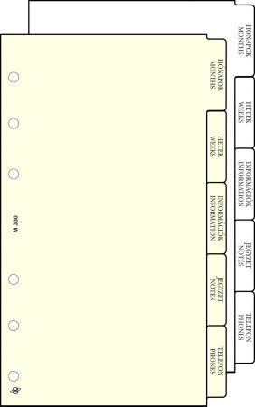 Kalendárium betét, elválasztólap, M, SATURNUS, chamois (NKM330)