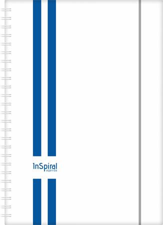 Naptár, tervező, A5, heti, DAYLINER, InSpiral, kék-fehér (NSA5HKF)