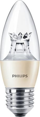 LED izzó, E27, gyertya, B38, 6W, 470lm, 2700K, szabályozható, PHILIPS Master (PLED020)