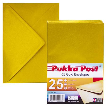 Boríték, C6, szilikonos, PUKKA PAD Gold, arany (PUP9063)