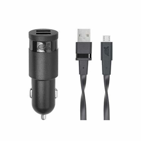 Autós töltő, 2xUSB, 3,4A, microUSB kábel, RIVACASE PS4223, fekete (RATPS4223B)