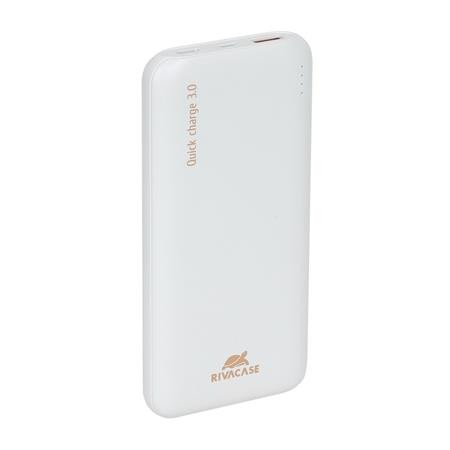 Hordozható akkumulátor, 10000mAh, QC/PD, 18W, RIVACASE VA2530, fehér (RHAVA2530)