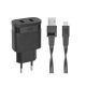 Hálózati töltő, 2xUSB, 3,4A, Lightning kábel (Apple), RIVACASE PS4125, fekete (RHTPS4125B)