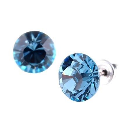 Fülbevaló, aquakék SWAROVSKI® kristállyal, 8 mm, ART CRYSTELLA® (RSWF065)